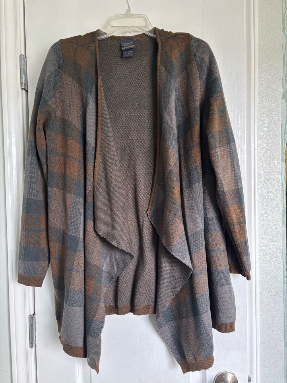 Torrid Outlander Series Plaid Open Front Cardigan Jacket - Brown & Gray